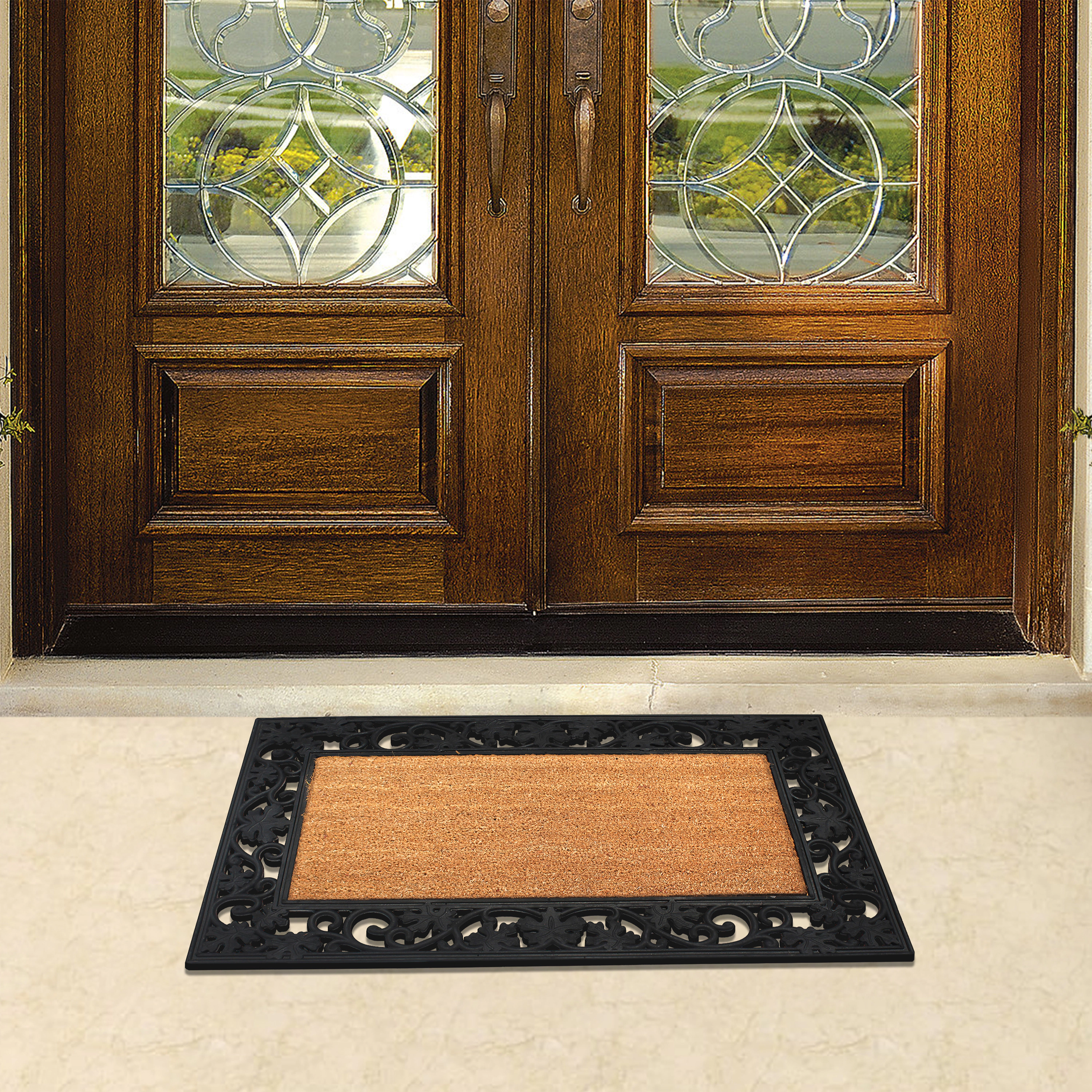 A1HC Coir and Rubber Door Mat 38x23 Inches Anti-Shed Heavy Duty Non-Slip