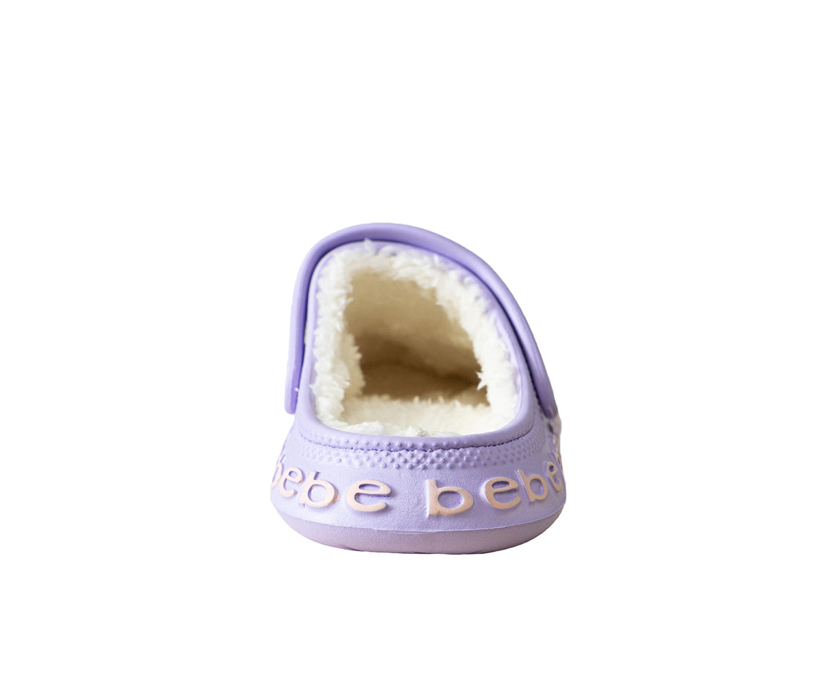 Bebe Girl's EVA Clog with Charms Sherpa Lining