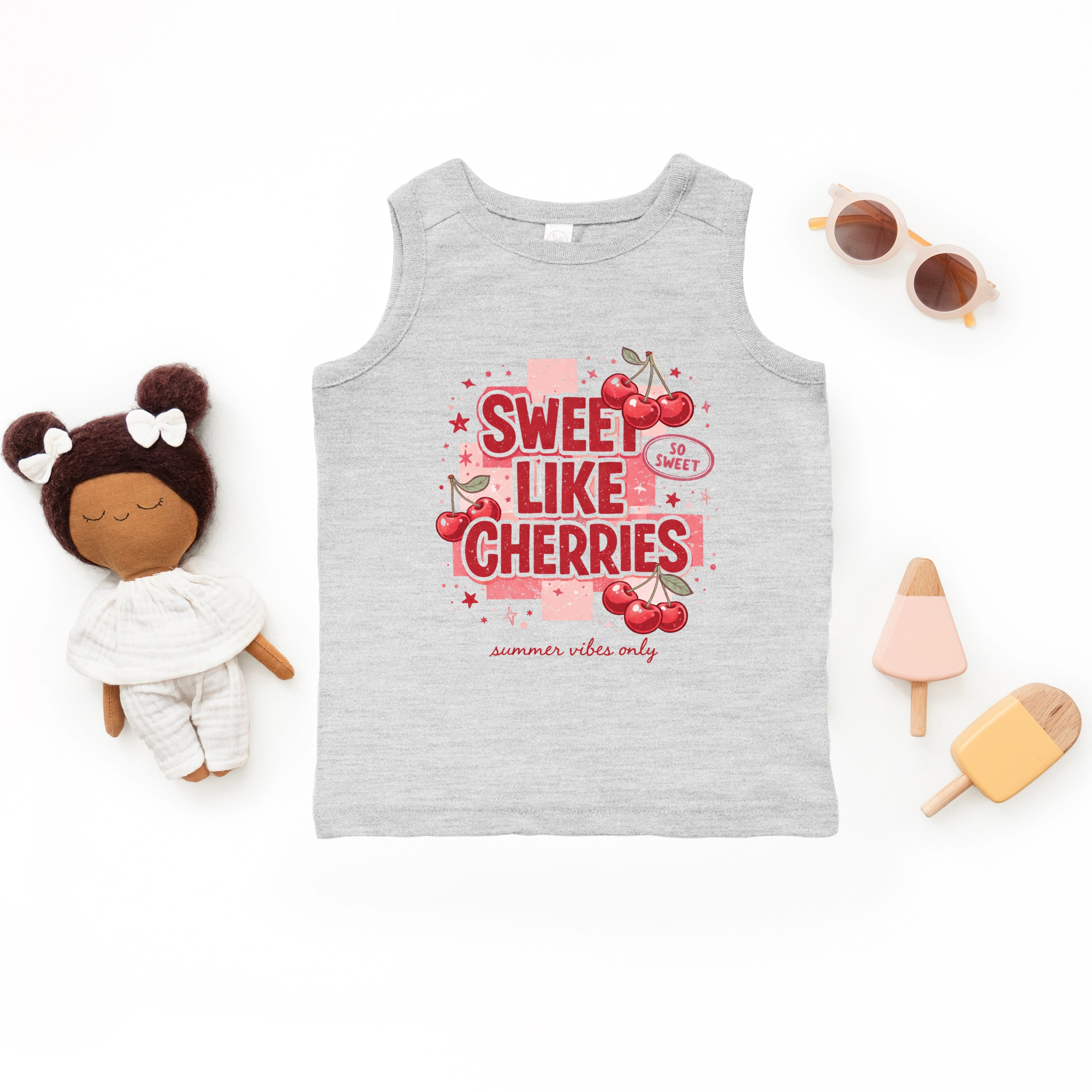 The Juniper Shop - Sweet Like Cherries Summer Vibes Toddler Graphic Tank