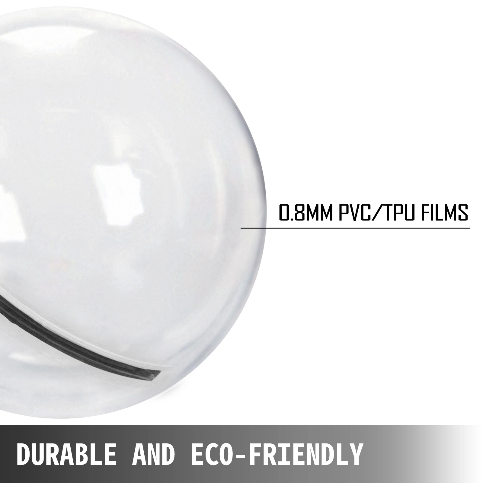 HONGGE Inflatable Water Walking Ball, 78.7in/2M Diameter PVC/TPU Zorb Ball with Waterproof Zipper for Kids & Adults