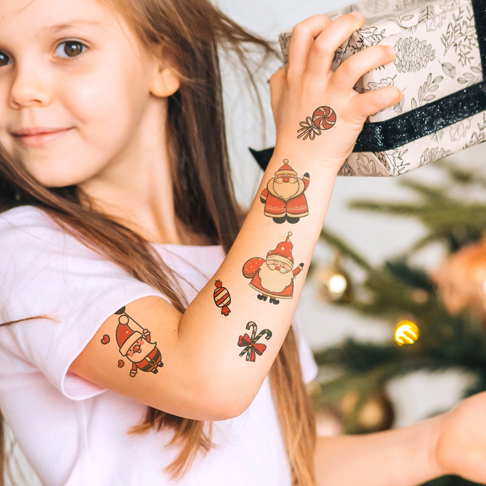 Wrapables Waterproof Temporary Tattoos, Birthday Party Favors and Supplies, Goodie Bag Fillers, 30 Sheets Christmas