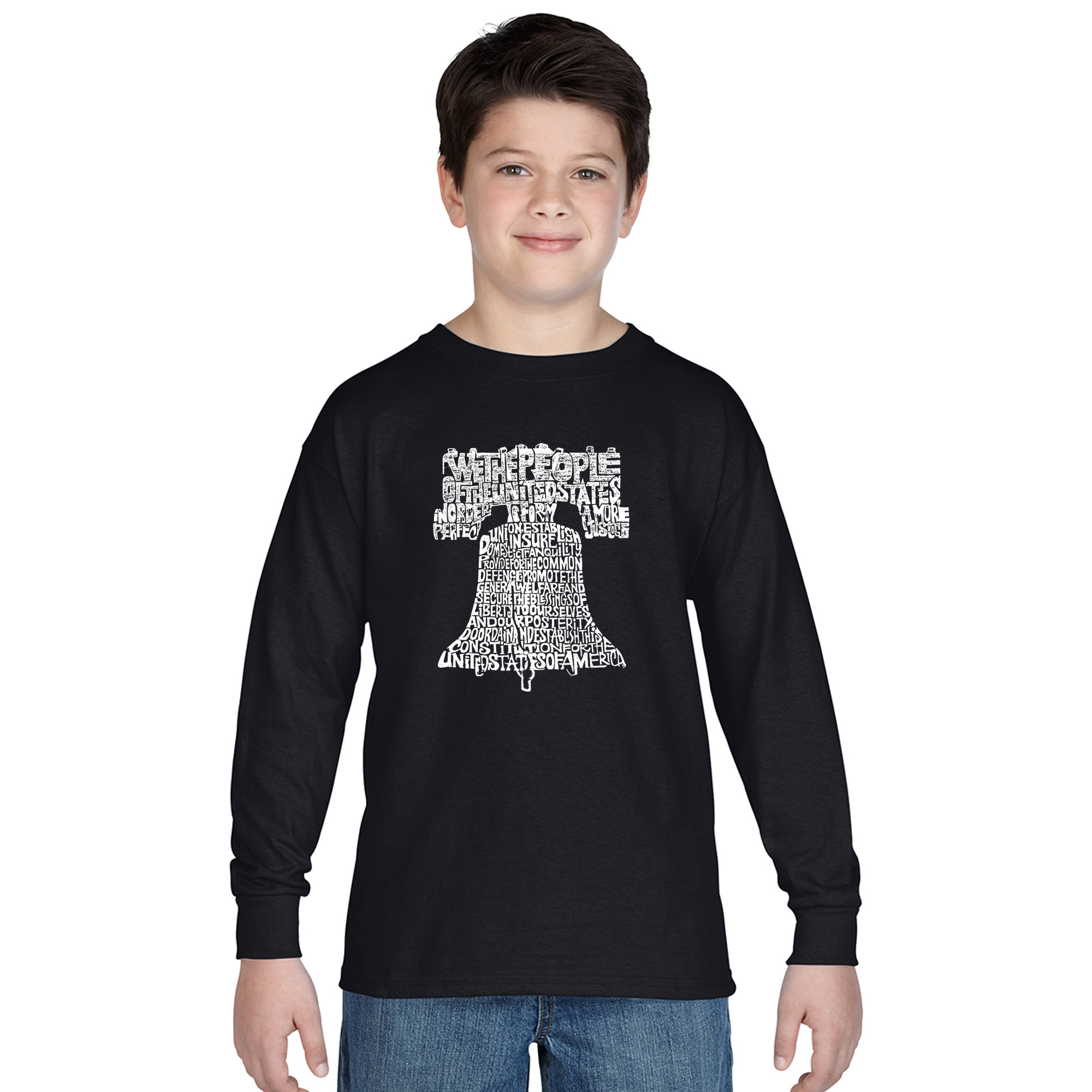 LA Pop Art Boys Long Sleeve T-Shirt -  Liberty Bell