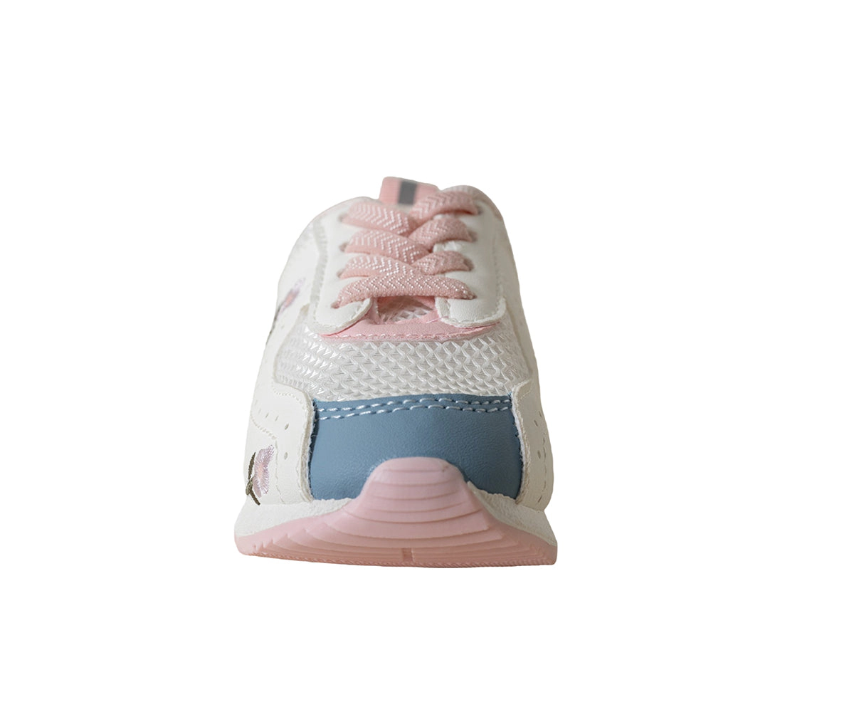 Bebe Girl's Toddler Flower Embroidery Lace-Up Sneakers