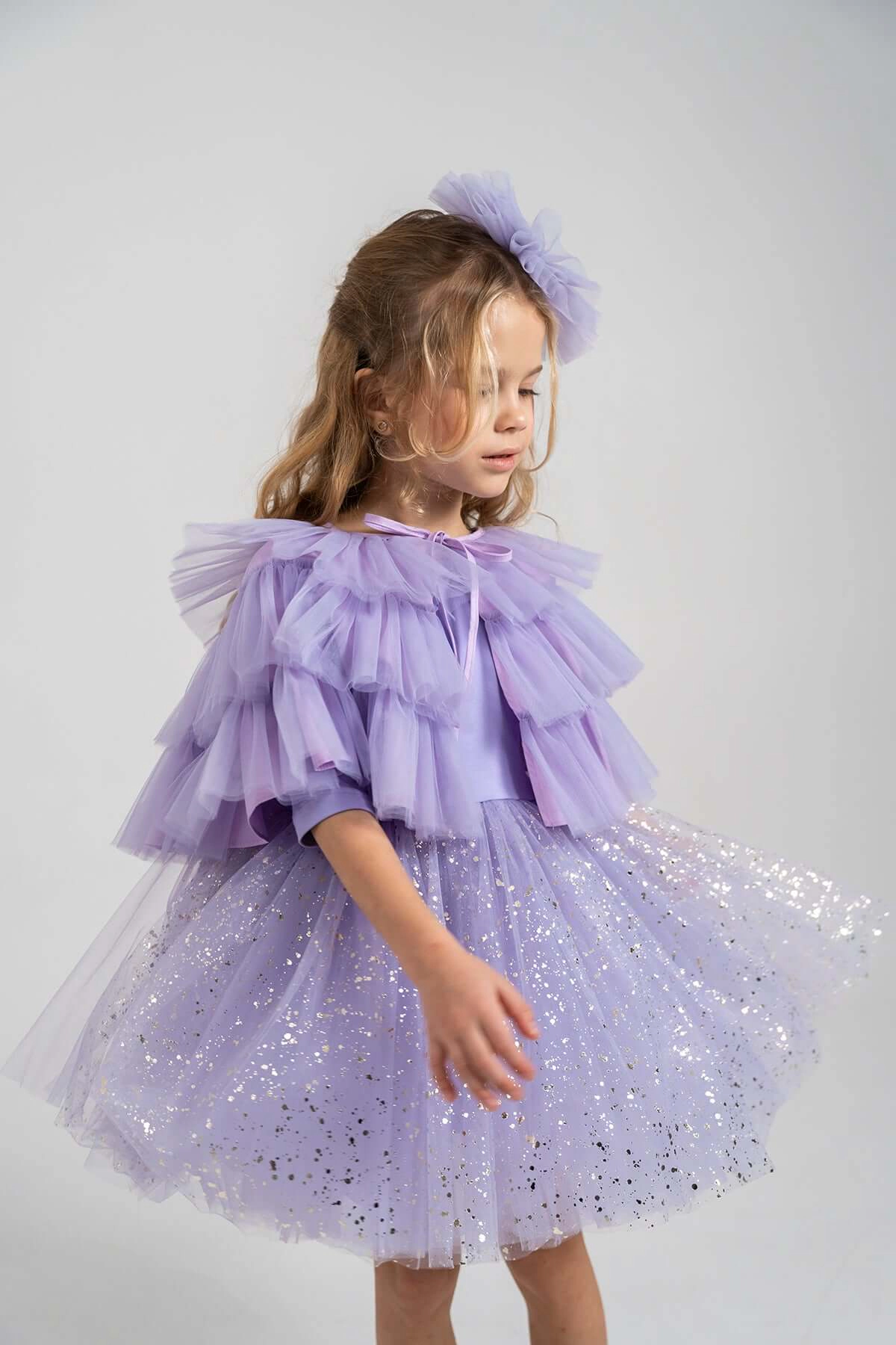 Mini Celebrities Girls Shiny Lilac Dress Set