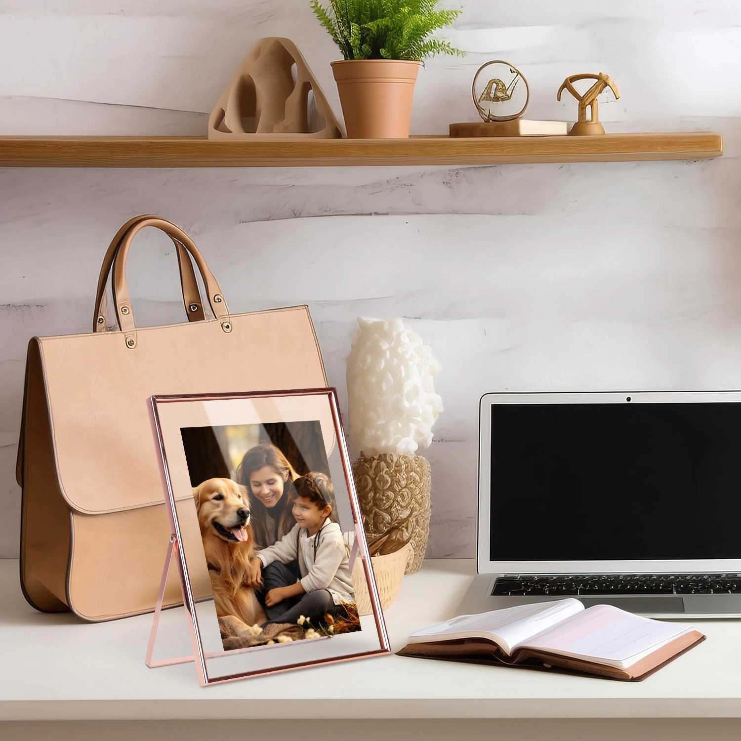 GBruno 2-Piece Rose Gold Metal Picture Frames Set