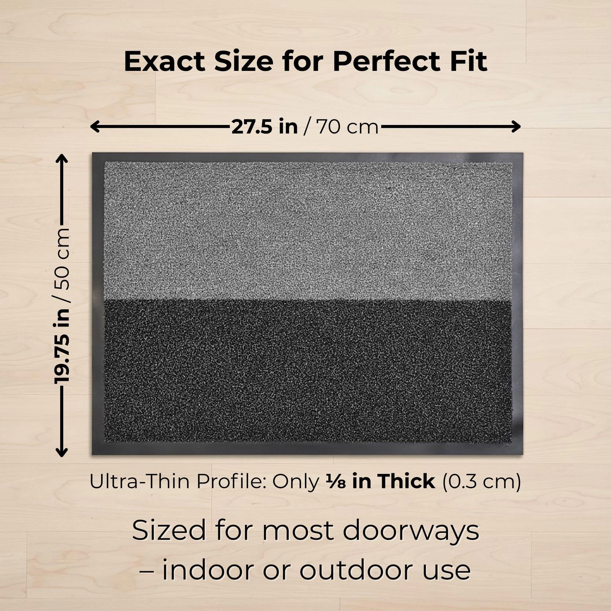 Evideco French Home Goods Gray and Black Magic Polypropylene Doormat 27.5 x 19.75 Inches