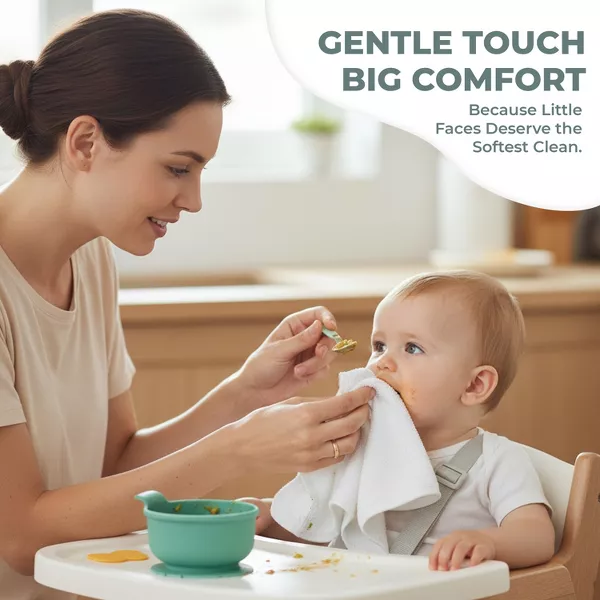 Sperric Organic Baby Washcloths, 10x10" Ultra Soft Absorbent Face Wash Cloths for Babies, Newborn Bath Towels 6 Pk