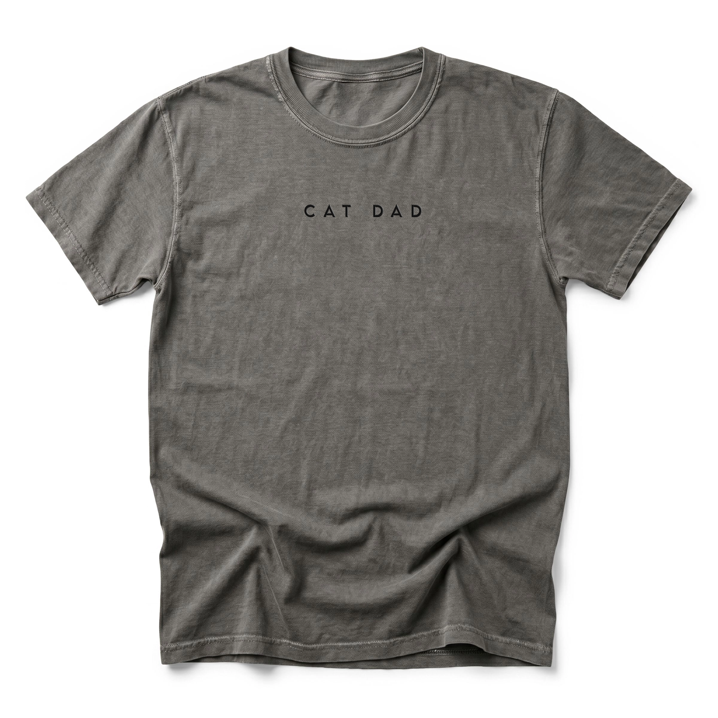 Simply Sage Market - Cat Dad Minimal Puff Print Men's Garment Dyed Graphic T-Shirt