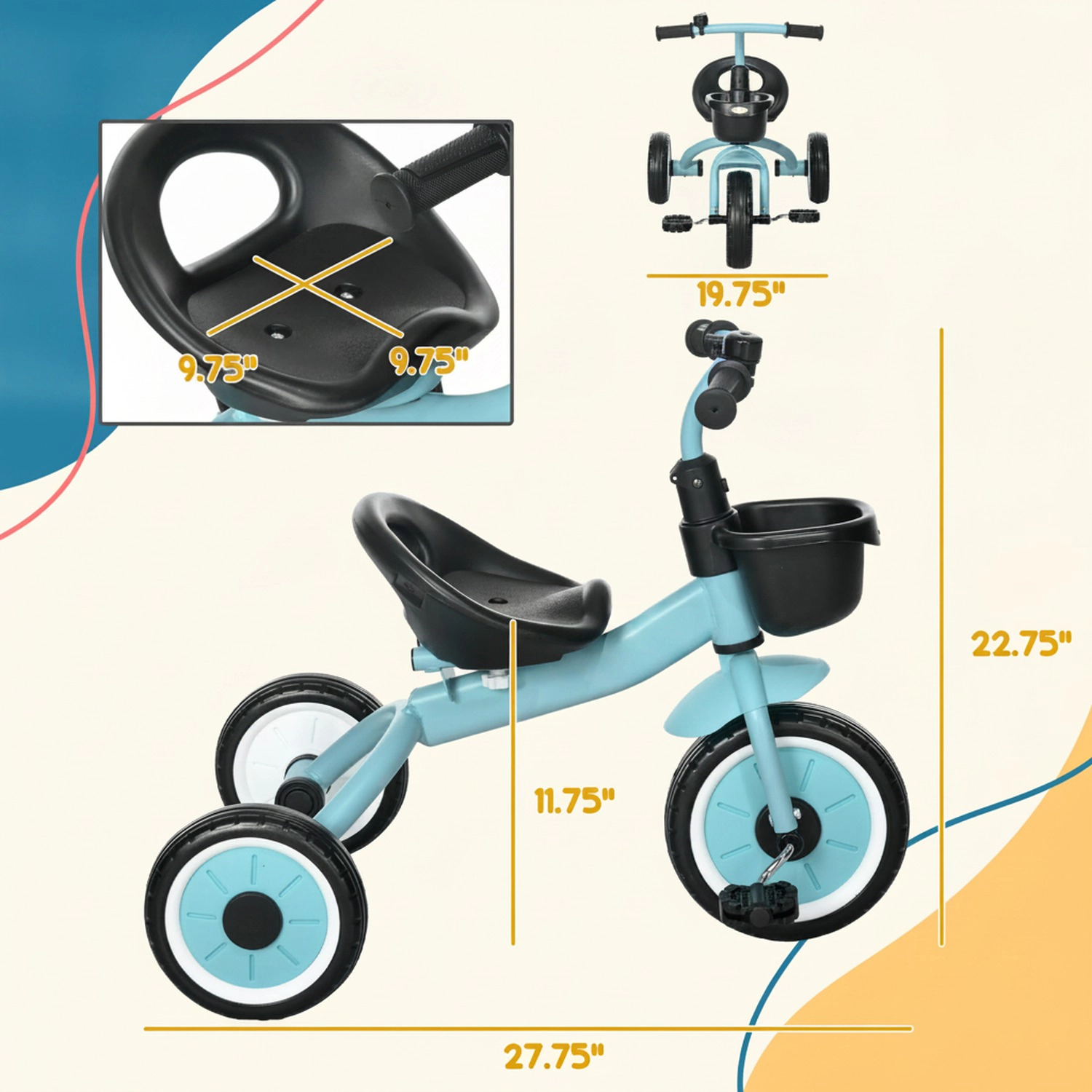 HONGGE Qaba Tricycle for Kids Age 2-5, Toddler Bike for Children