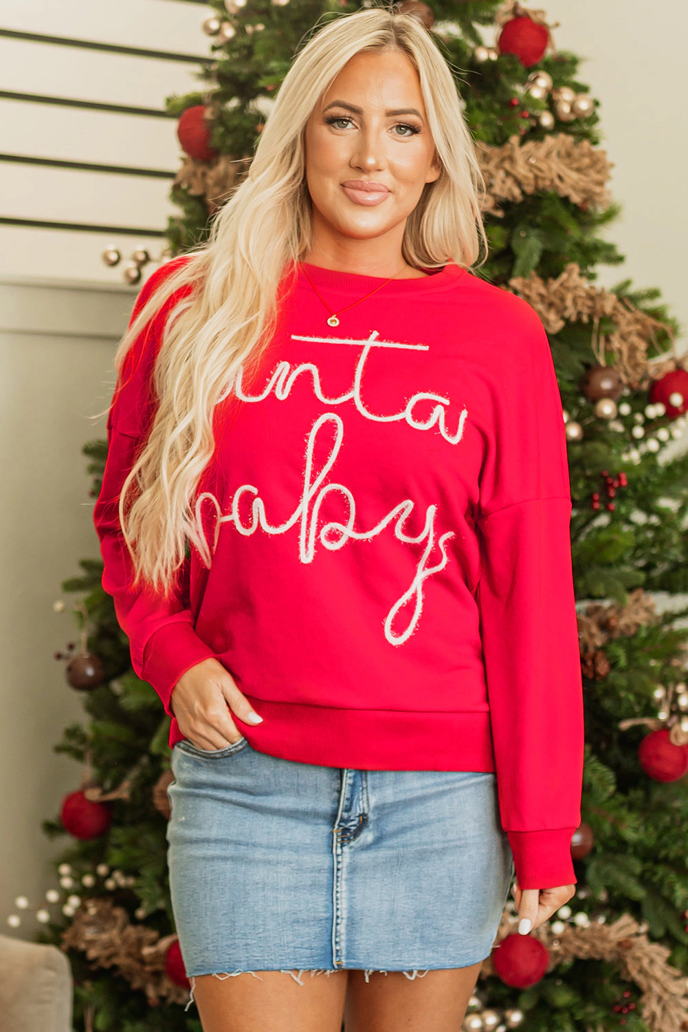 Threaded Pear Women's Evelyn Baby Tinsel Graphic Sweatshirt