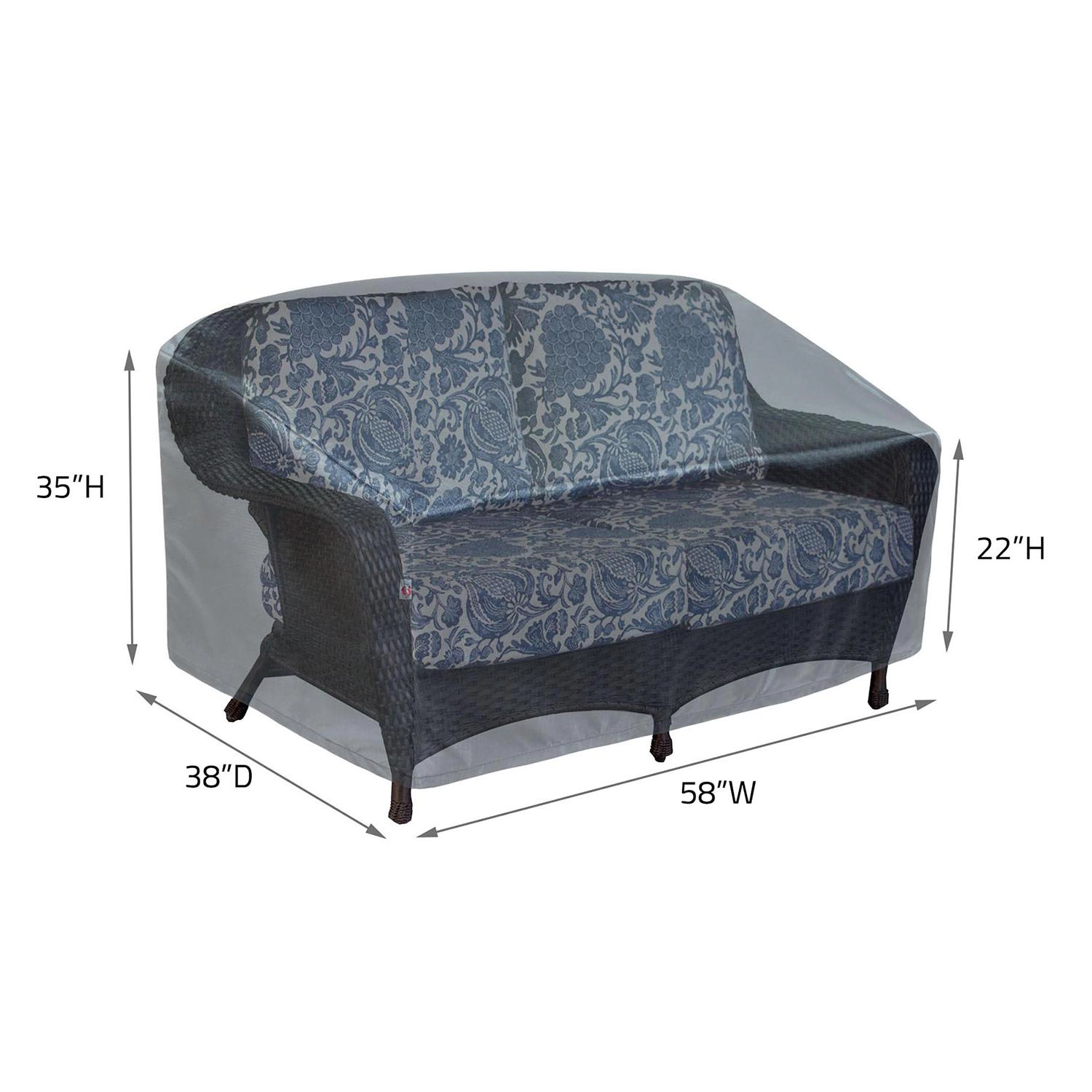 Summerset Shield Loveseat Glider Chair Cover Ultimate Protection for Your Outdoor Furniture 58" x 38" x 35" Mercury