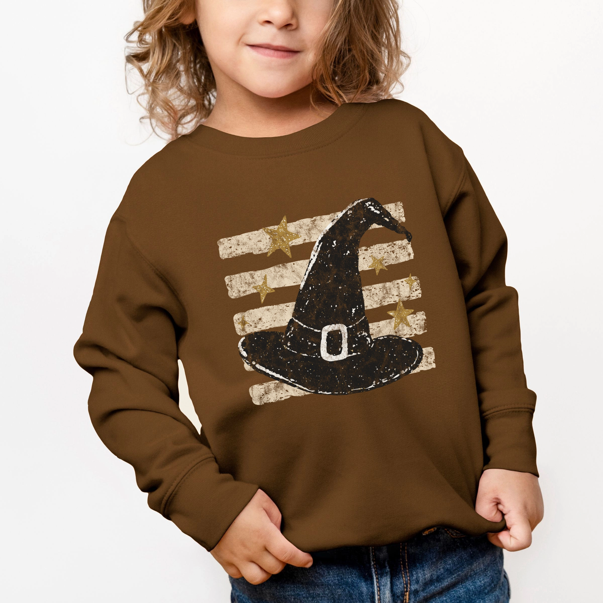 The Juniper Shop - Toddler Graphic Sweatshirt Witch Hat Stripes
