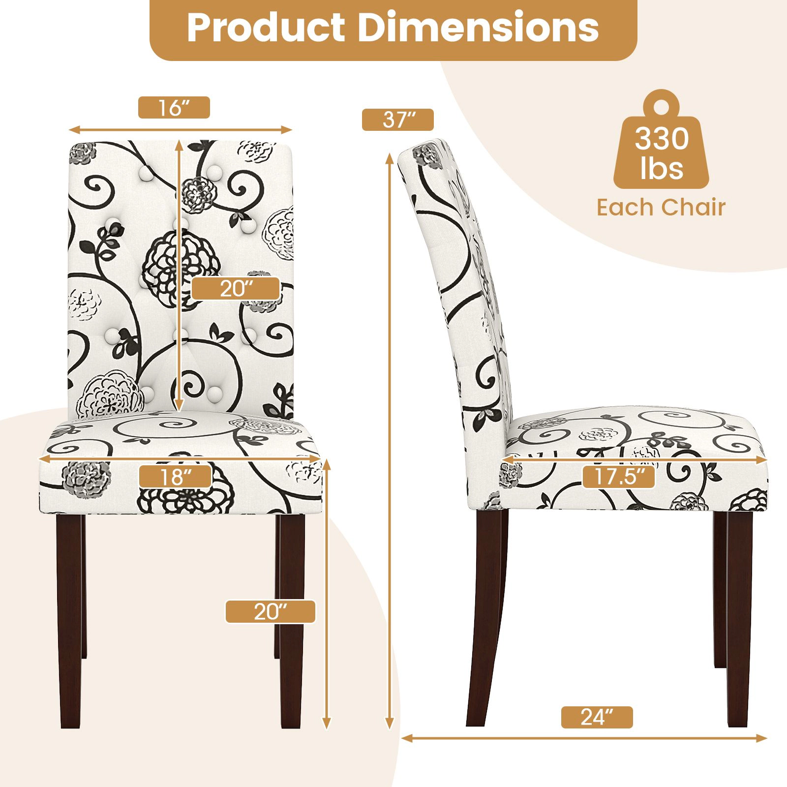 SlickBlue Farmhouse Dining Chairs