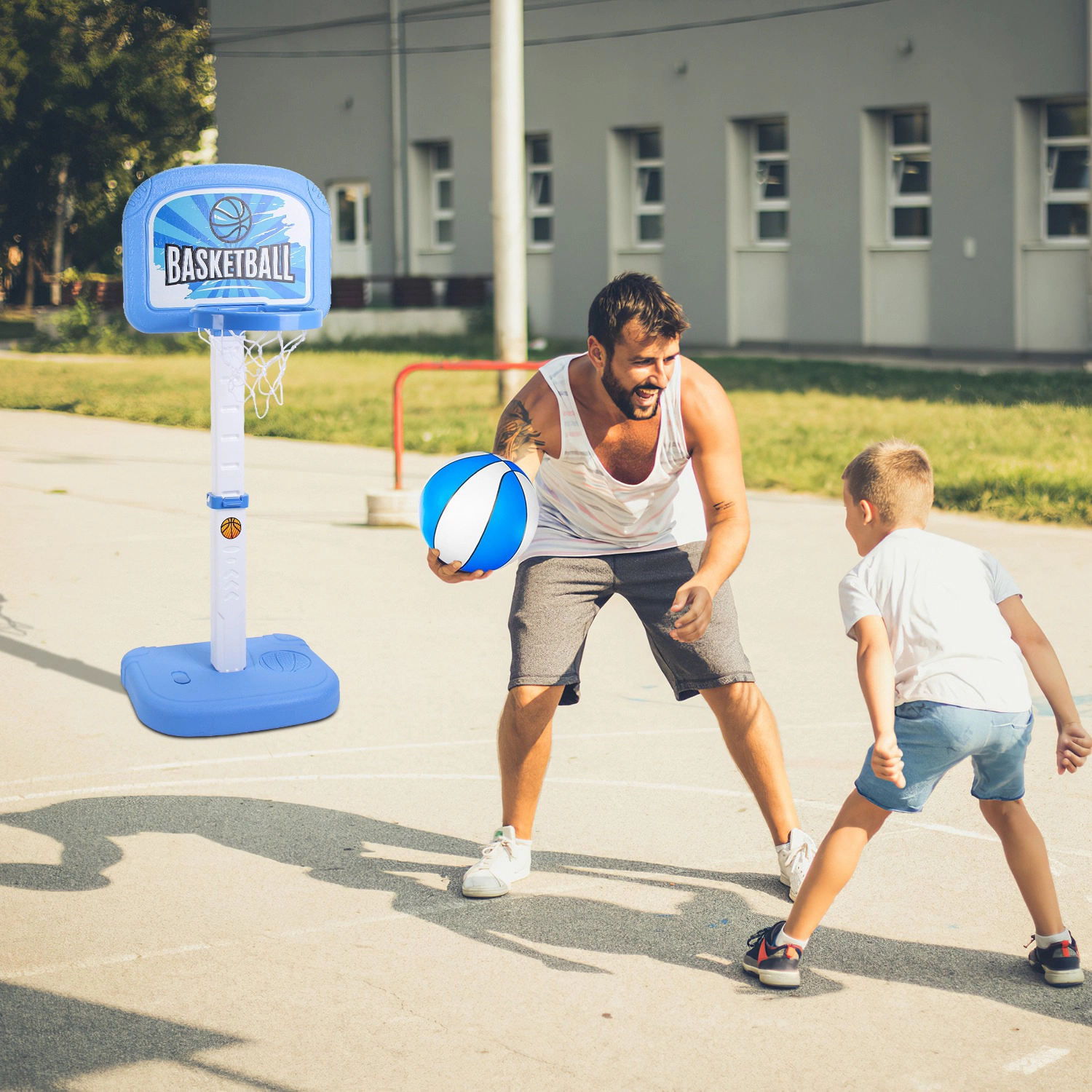 GBruno 2-in-1 Adjustable Poolside Basketball Set