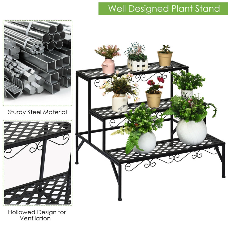 Hivvago 3 Tiers Metal Decorative Plant Stand