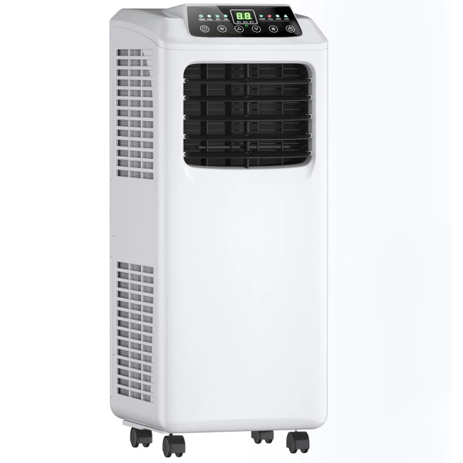 SUGIFT Black and White 9000-BTU 250-sq ft Portable Air Conditioner with Built-in Dehumidifier and LED Panel