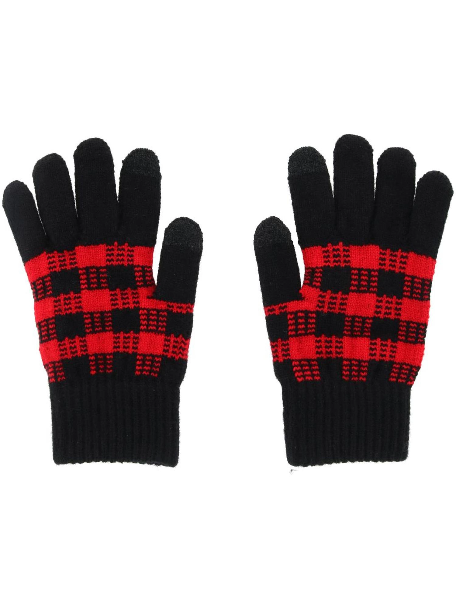 Grand Sierra Women's Touchscreen Buffalo Plaid Knit Winter Glove