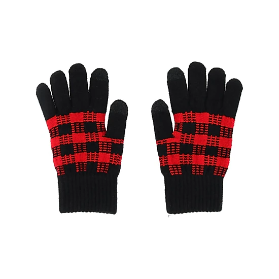 Grand Sierra Women's Touchscreen Buffalo Plaid Knit Winter Glove