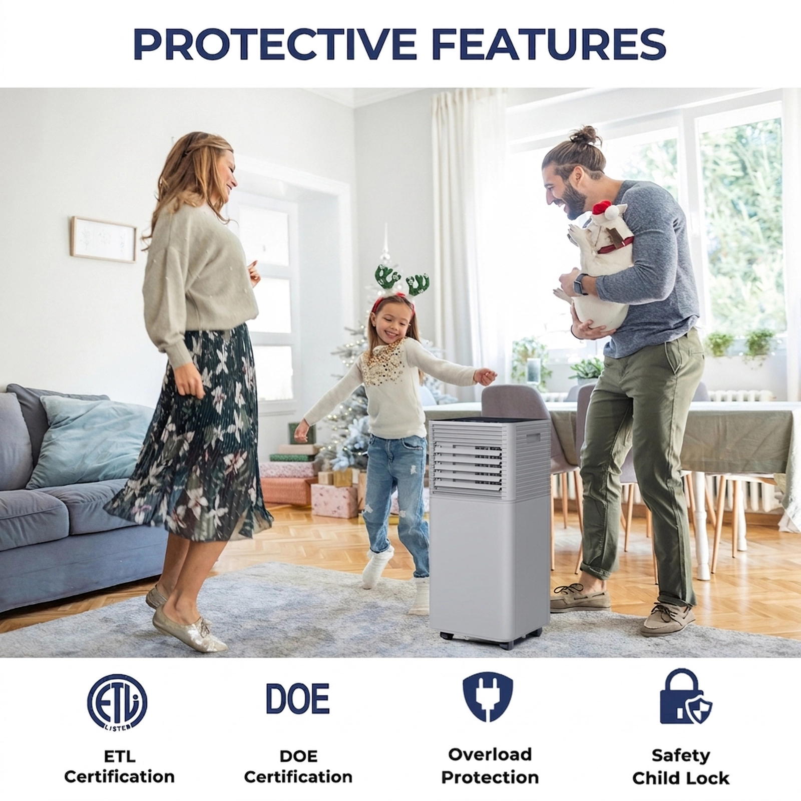 SUGIFT 10000-BTU 3-in-1 Portable Air Conditioner with Dehumidifier Fan Mode Remote Control and Window Kit