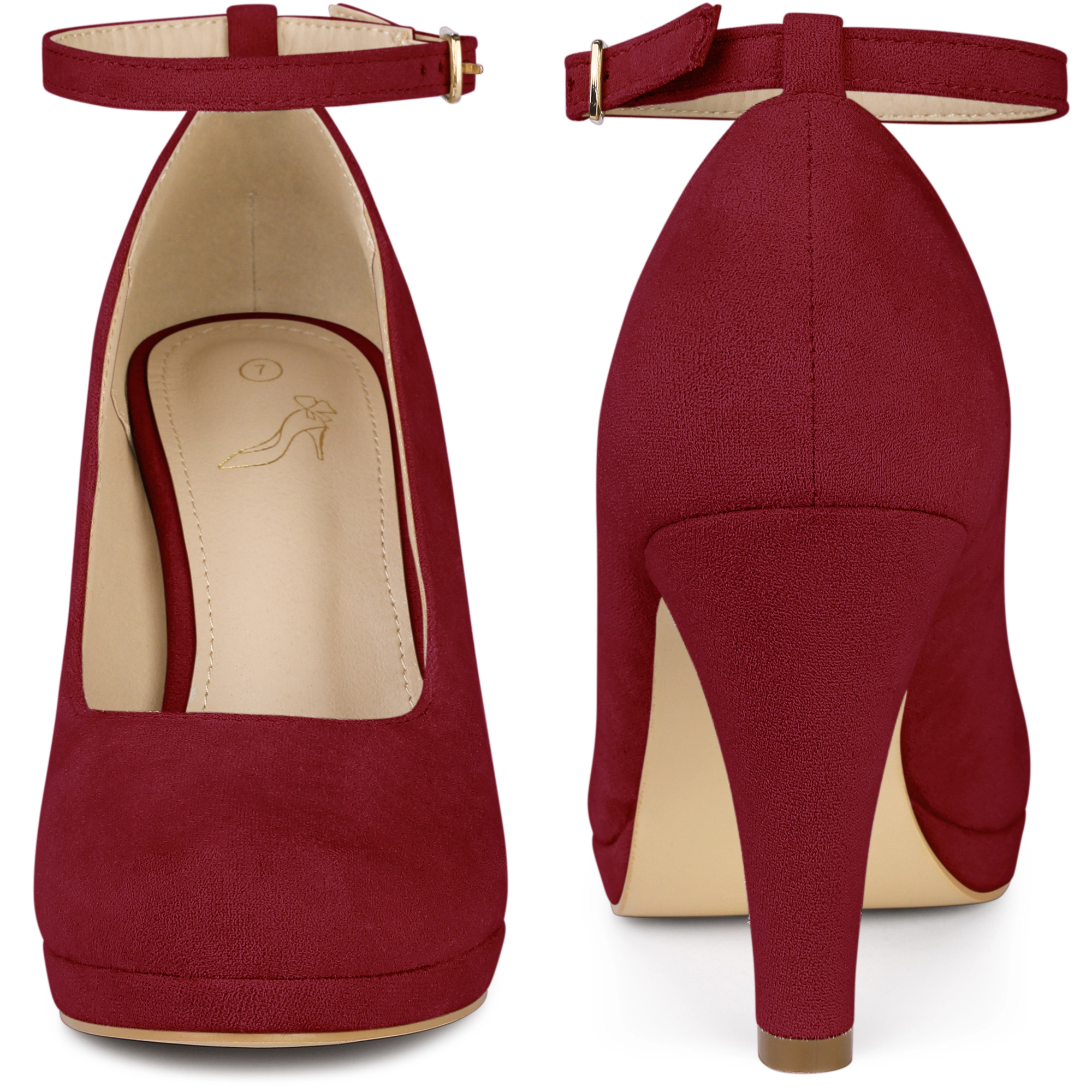 BLISSFUL STEP Women Chunky Heel Round Toe Mary Jane Pumps