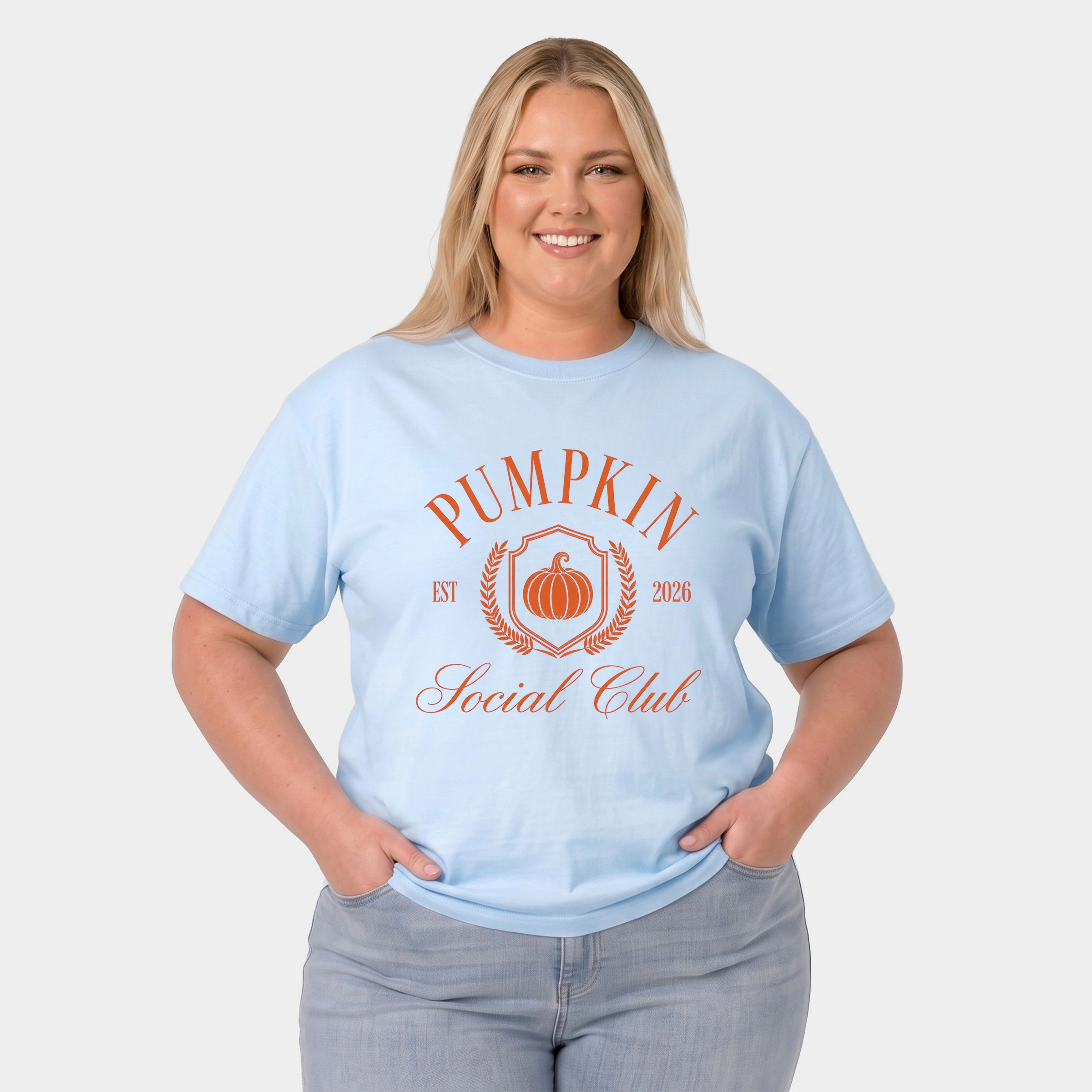 Simply Sage Market - Women's Plus Garment Dyed Tee Pumpkin Social Club Laurel Leaf