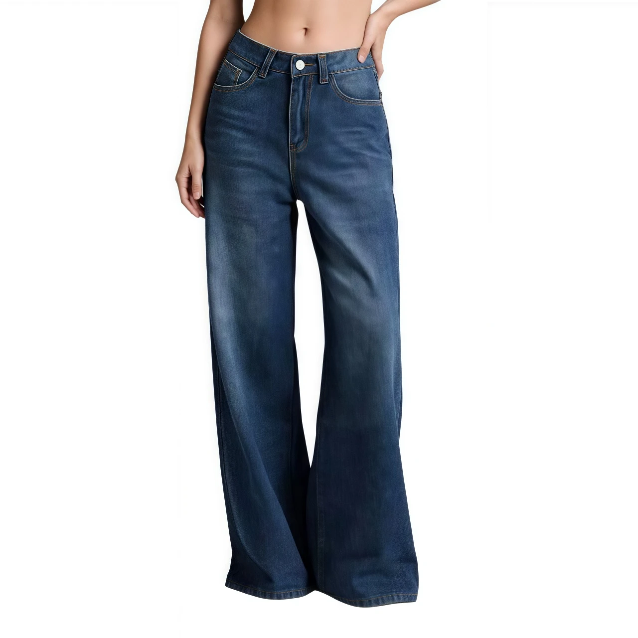 YesFashion Women Wide Leg Jeans High Waist Baggy Jean Loose Boyfriend Denim Pants Y2K