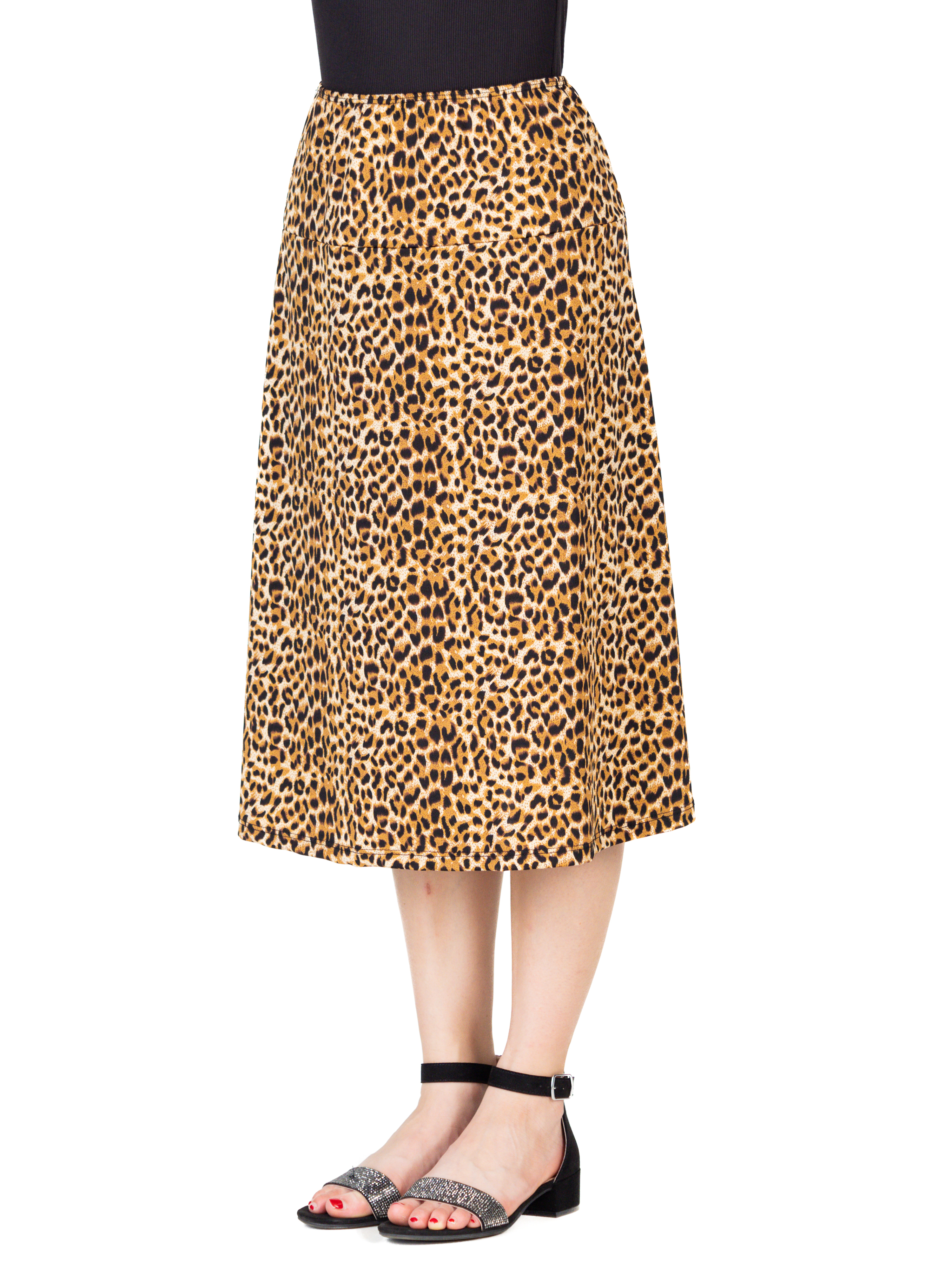 24sevenKid Essential Girls Comfortable Elastic Waistline Knee Length Skirt