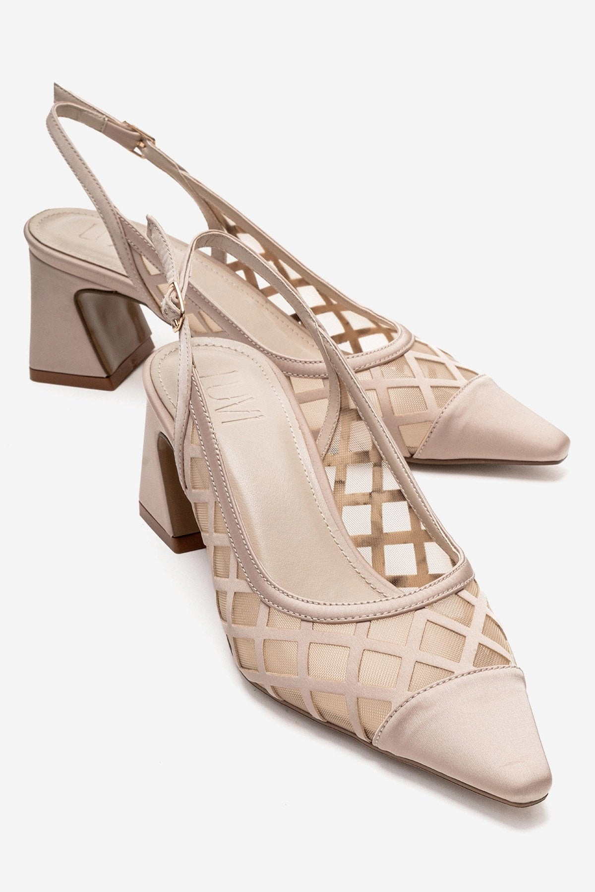 Prologue Shoes Womens Alveron Block Heel Mesh Pump