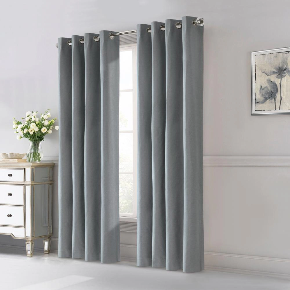 Thermaplus Edison Grommet Premium Quality Blackout Curtains Panel for Bedroom 52" x 108" Blue