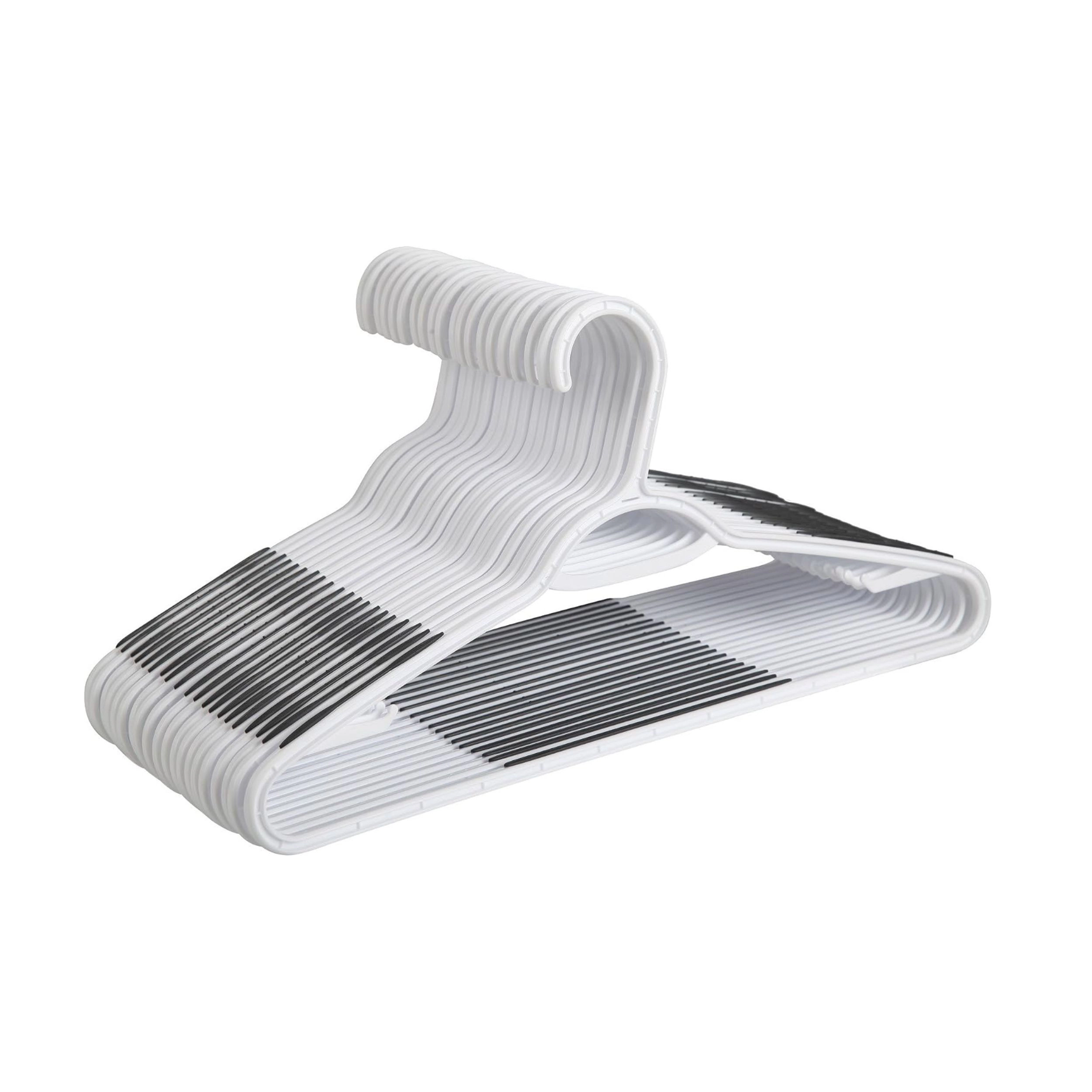 Stock Preferred Pack of 50 Plastic Clothes Hangers with Non Slip Pads Space Saving Design