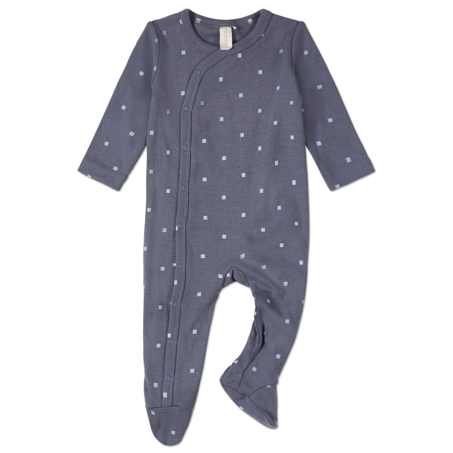 MeMoi Baby and Toddler Boys "Little Squares" Side-Snap Ribbed Cotton Rich Footie