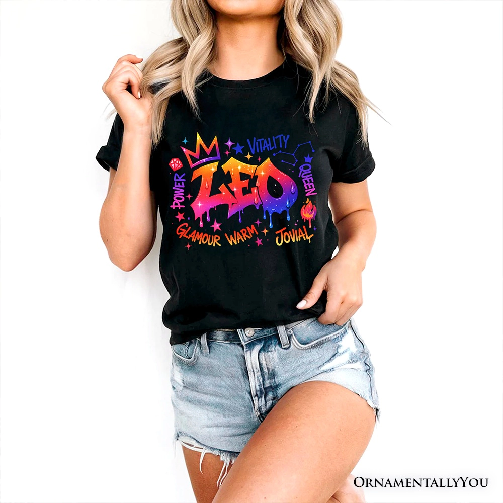 OrnamentallyYou Womens Leo Graffiti Zodiac T-Shirt