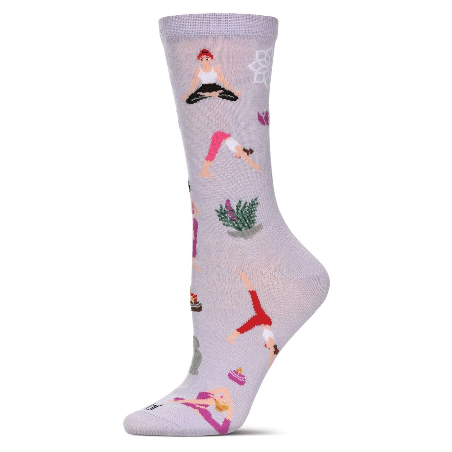 MeMoi Women's Yoga Rayon From Bamboo Crew Socks