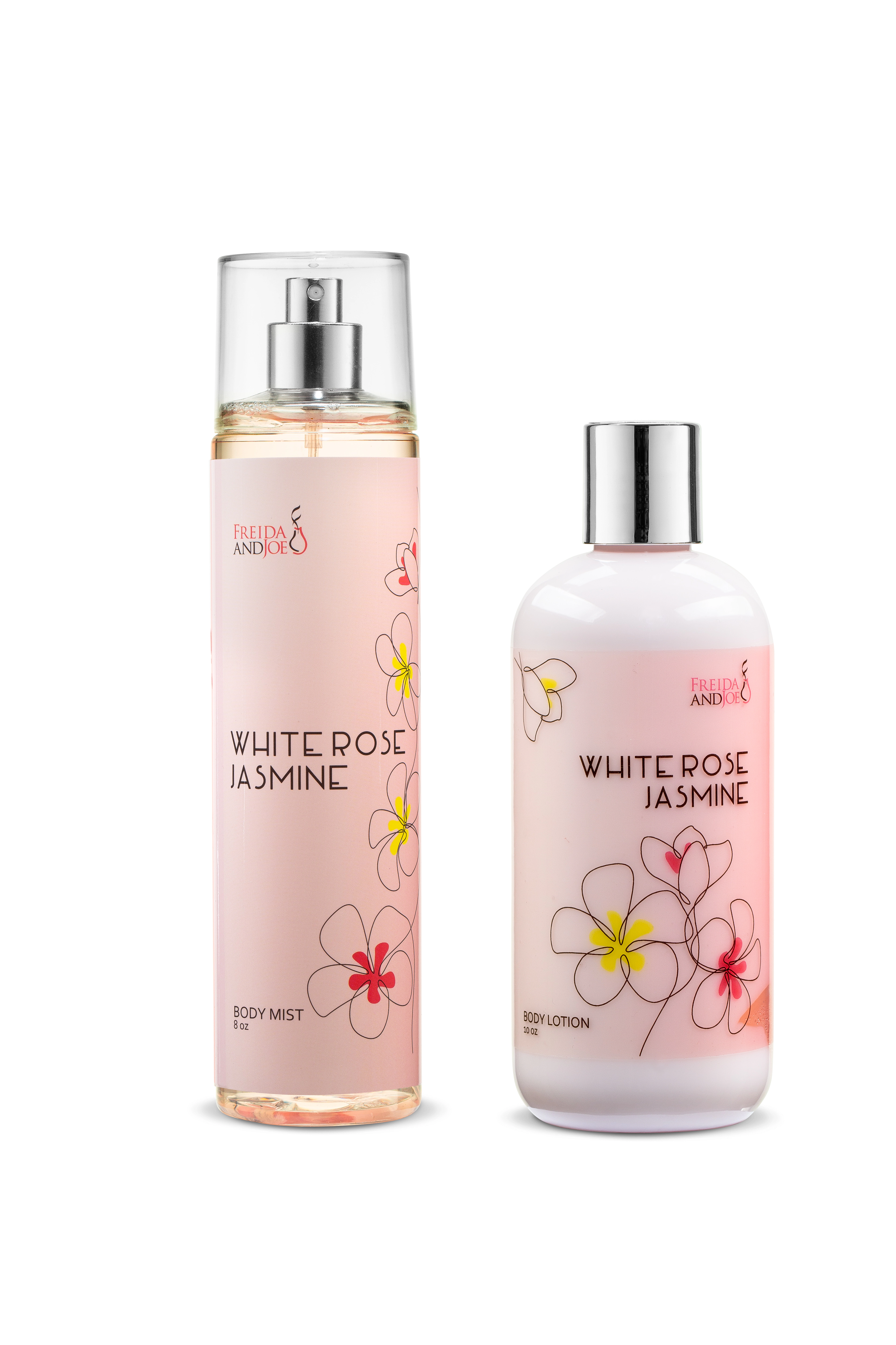 Freida and Joe Womens 10oz Deep Moisturizing Fragrance Body Lotion & 8 oz in White Jasmine Scent