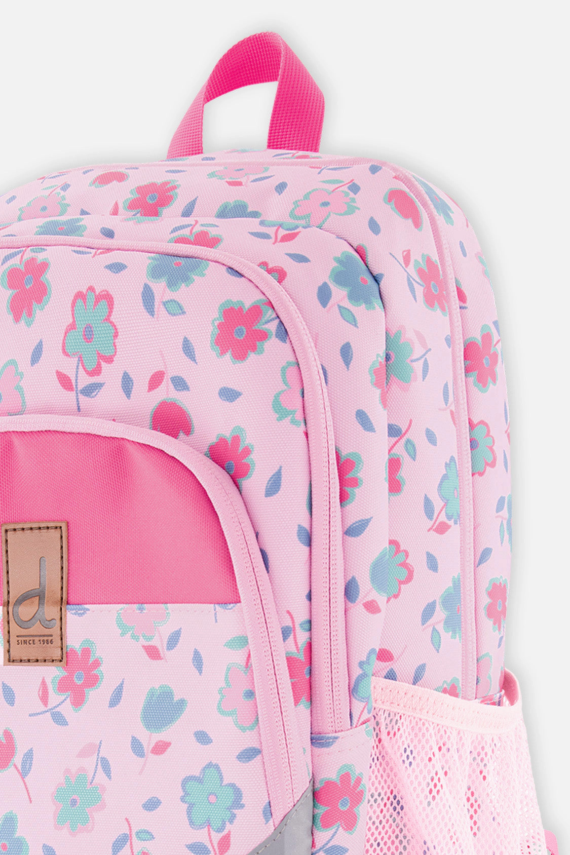 Deux par Deux Girls Flower Print Three-Compartment Preschool Backpack