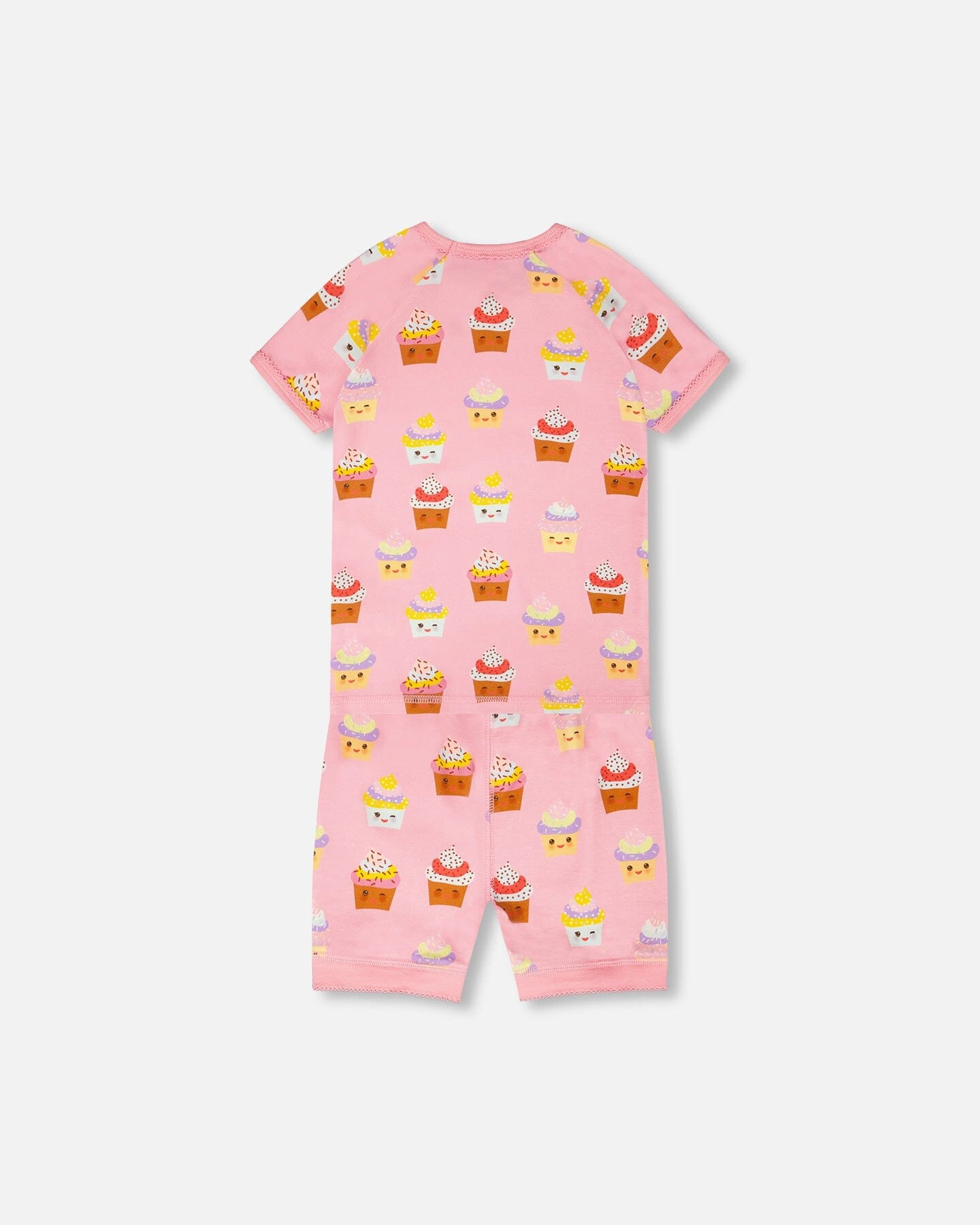 Deux par Girls Organic Cotton Two-Piece Pyjama Set Pink Cupcake Print