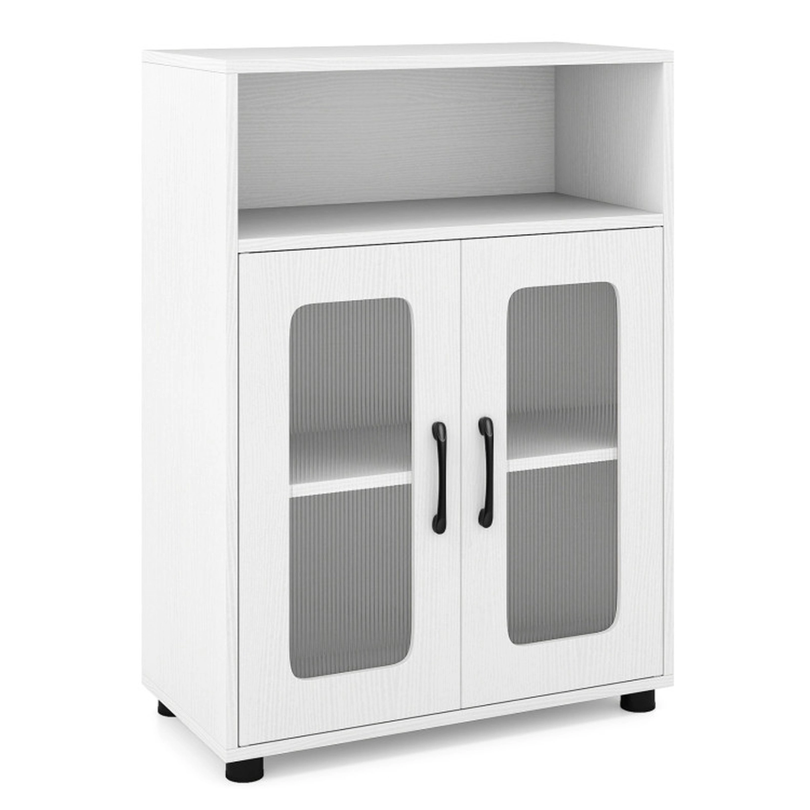 SUGIFT Freestanding 2-Door Removable Shelf Wooden Bathroom Floor Cabinet 24-in x 12-in x 33-in 155-lb Capacity White