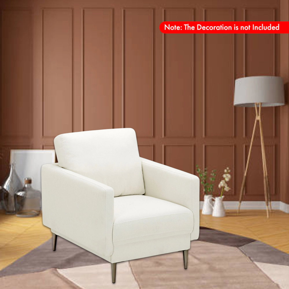 Hivvago Contemporary Fabric Accent Chair with Detachable Back Cushion