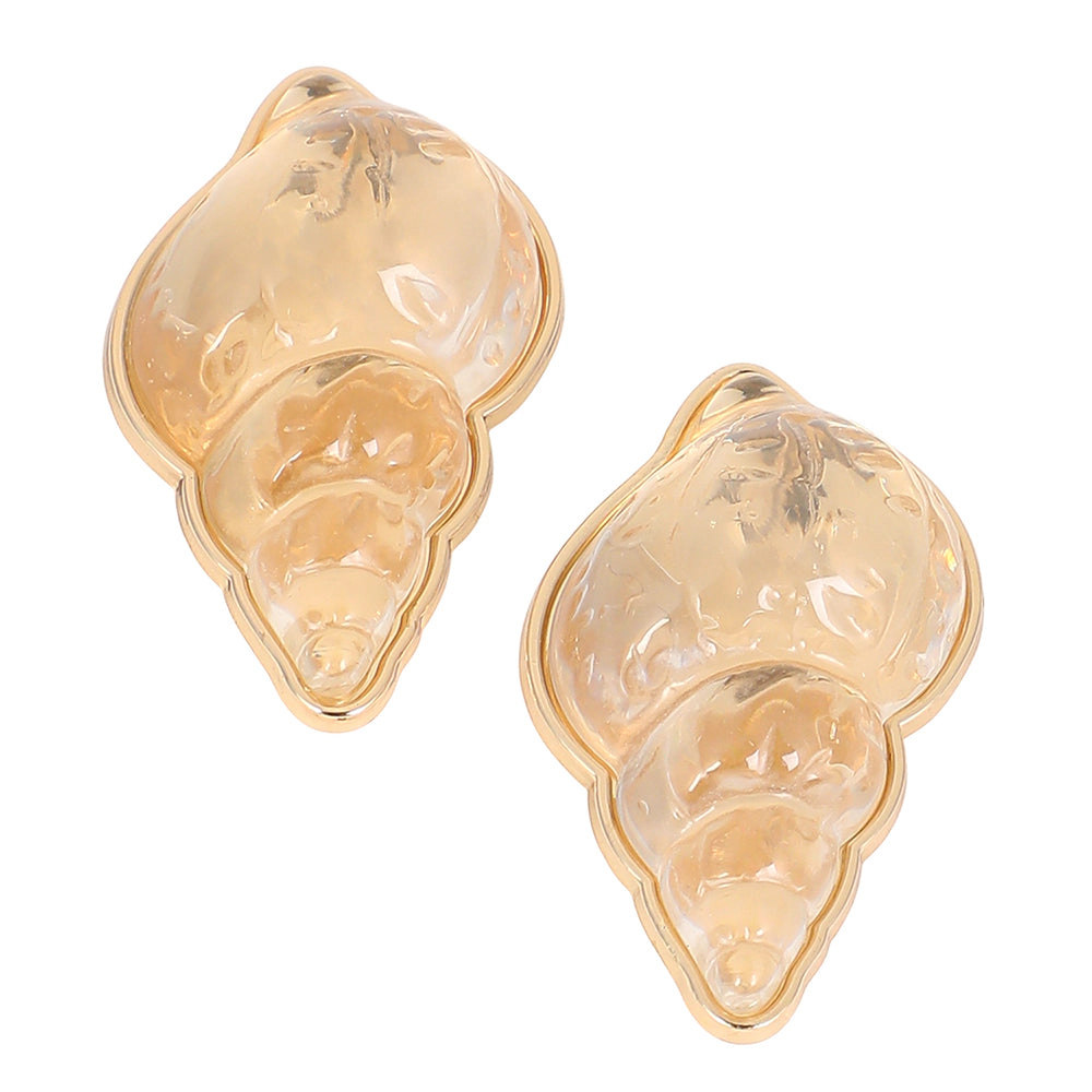SOHI Women's The Translucent-Conchiglia Statement Earrings - California Gold