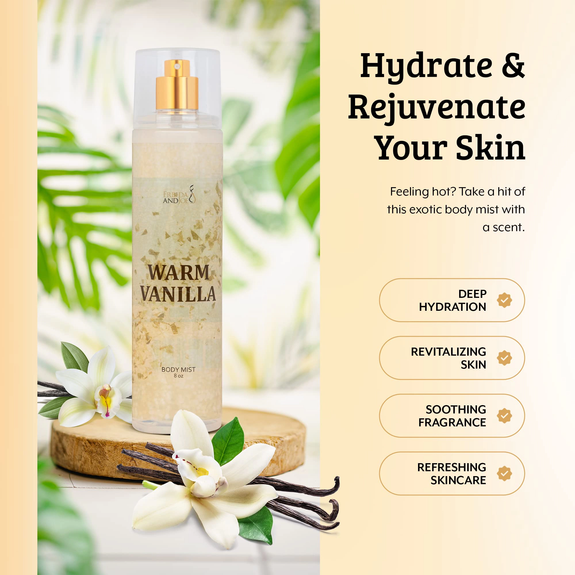 Freida and Joe Womens Fine Fragrance Body Mist Set Luxury Self-Care Combo in Wam Vanilla Scent