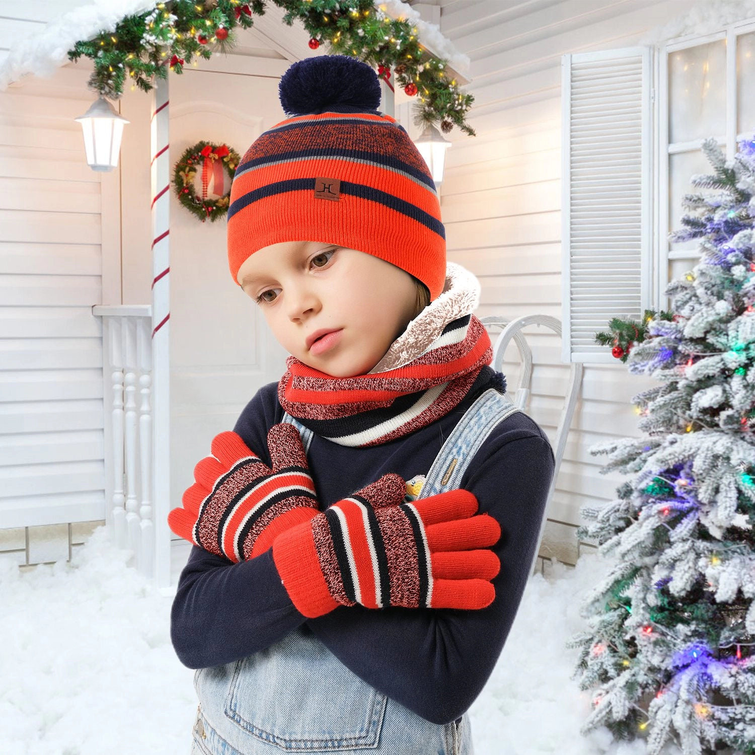 GBruno Fleece-Lined Hat Scarf Gloves Set