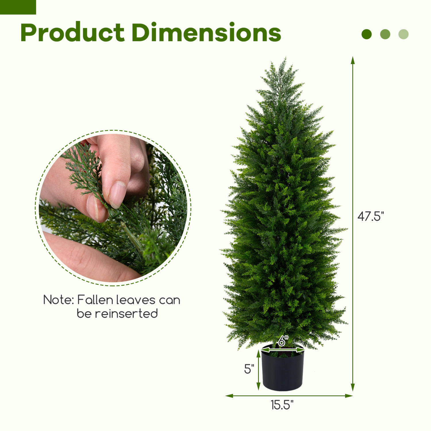 Slickblue Artificial Evergreen Cedar Topiary Trees Set of 2 Potted Green Decor