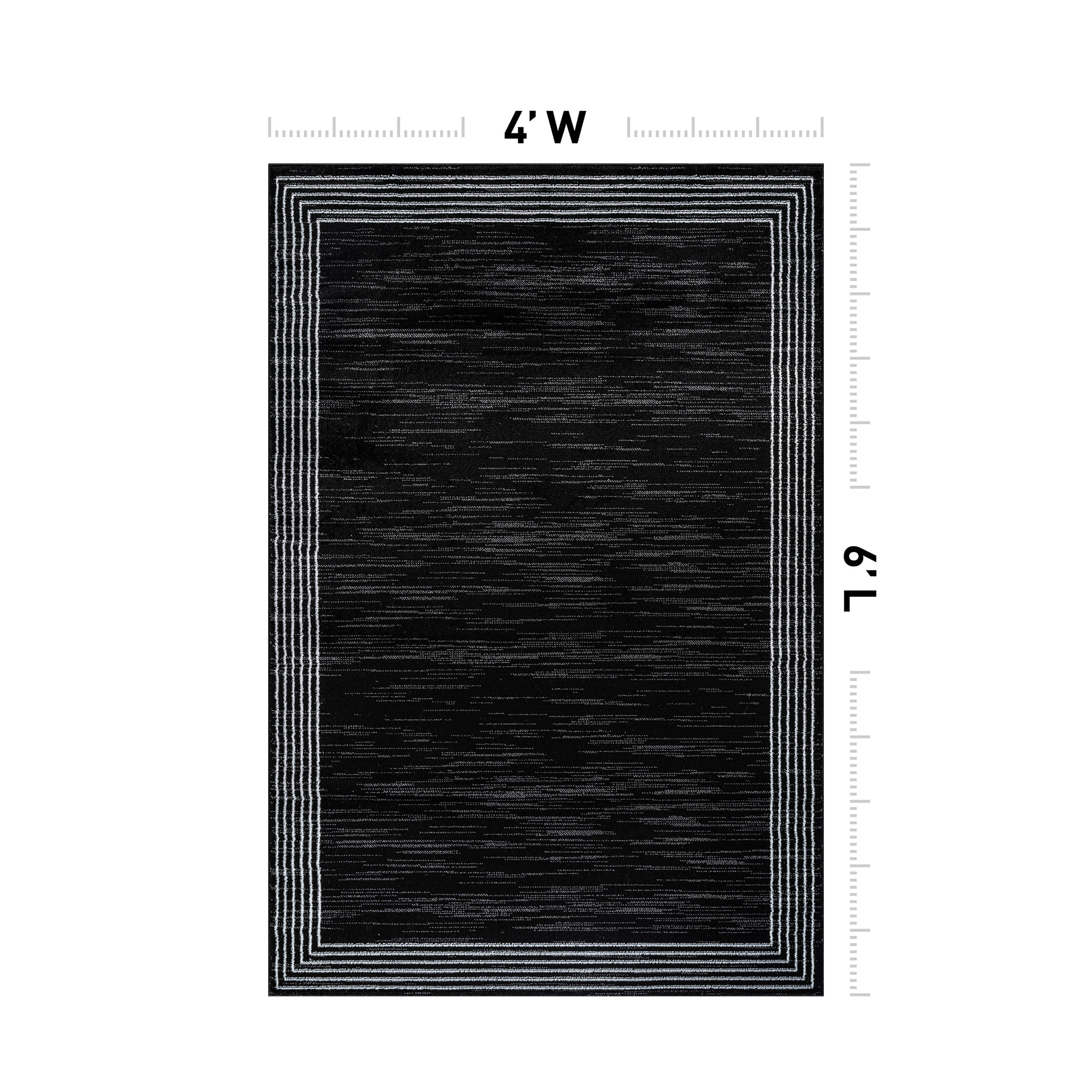World Rug Gallery Modern Geometric Border Indoor Area Rug, Polypropylene with Jute Backing for Living Room Bedroom