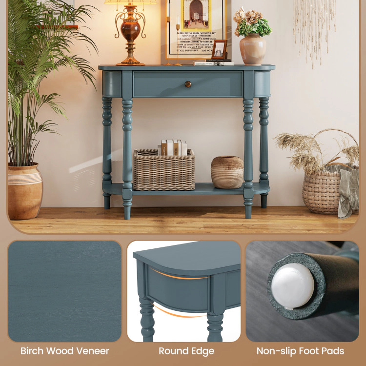 Hivvago Mid-Century Style 36" Console Table with Two Levels for Living Room