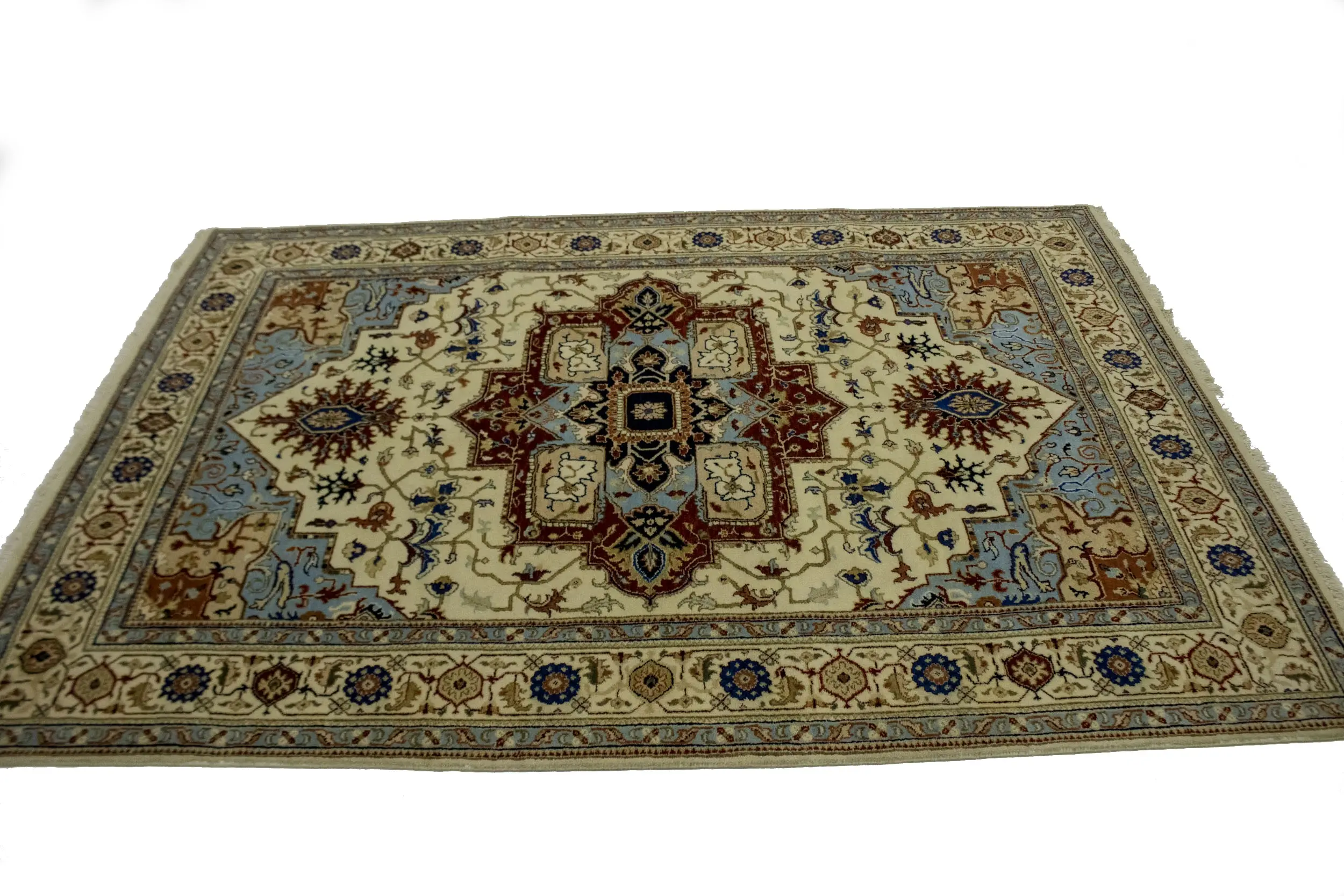 Magic Rugs Cream Geometric Floral 6X8 Oriental Rug