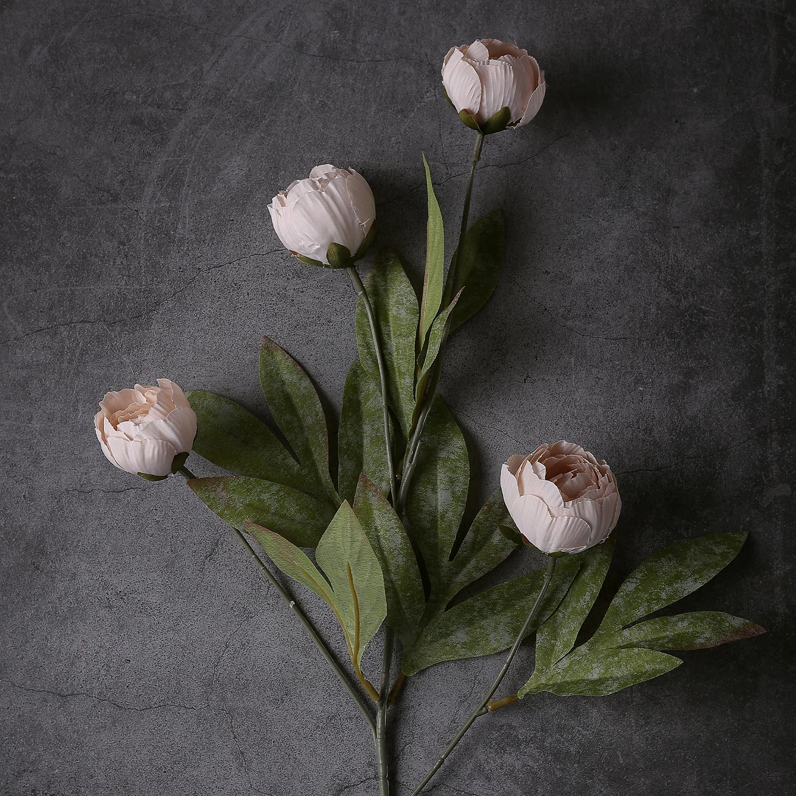 PUPWE 6 27" Faux Silk Peony Artificial Flowers Stems For Vase (warm Pink)