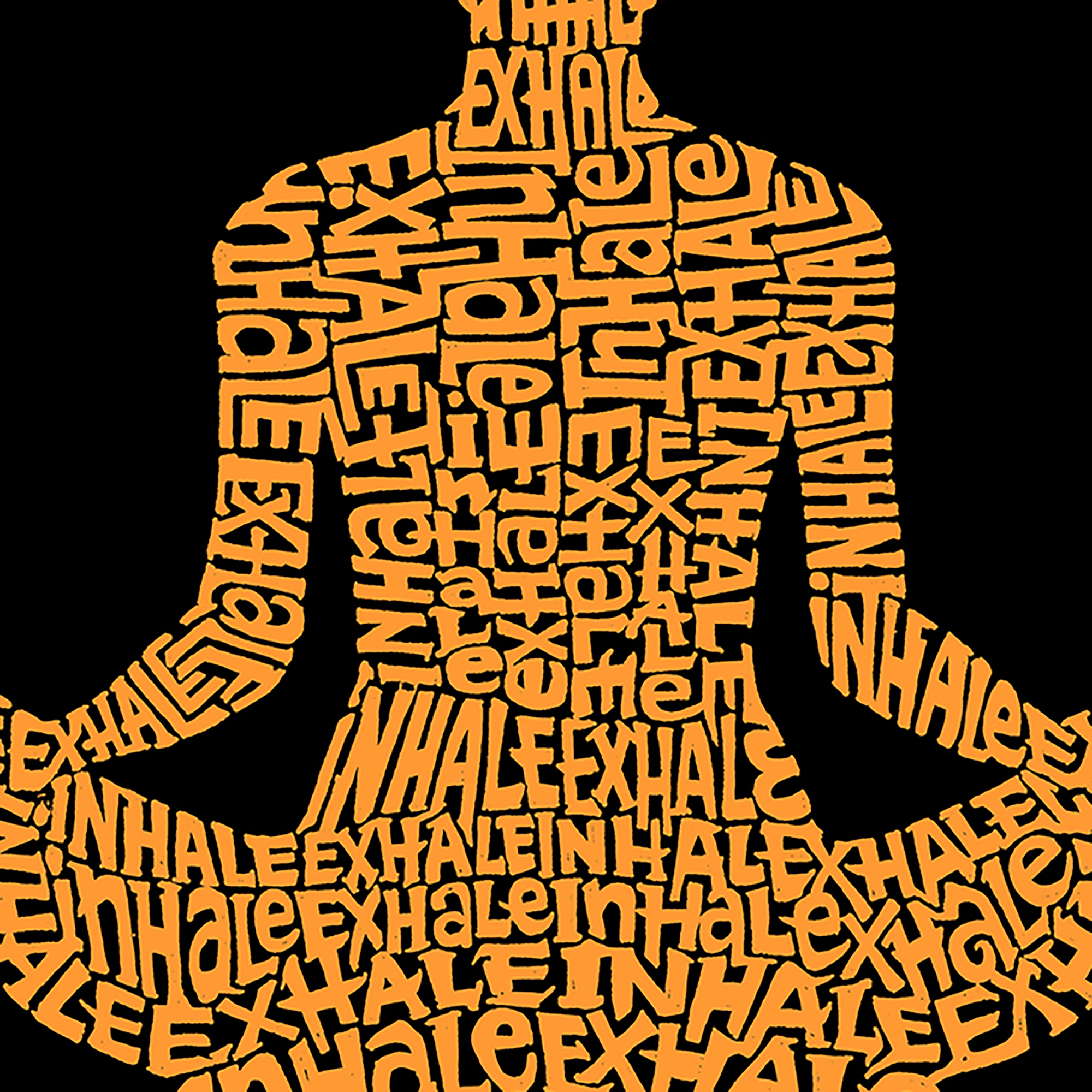 LOS ANGELES POP Art Men’s Inhale Exhale Word T-Shirt - 100% Cotton, Crew Neck, Short Sleeve