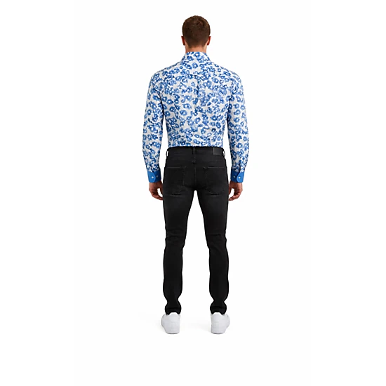 Elie Balleh Slim Fit Mens Floral Sport Button-Down Shirt