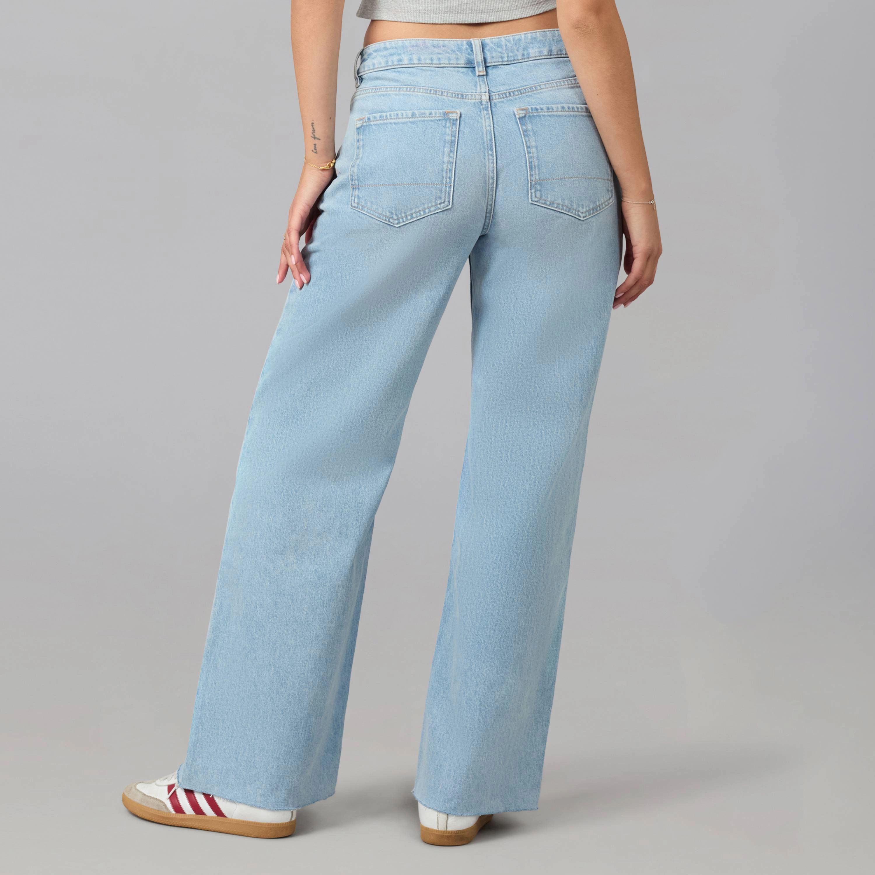Lola Denim Womens Colette High Rise Wide Leg Jeans