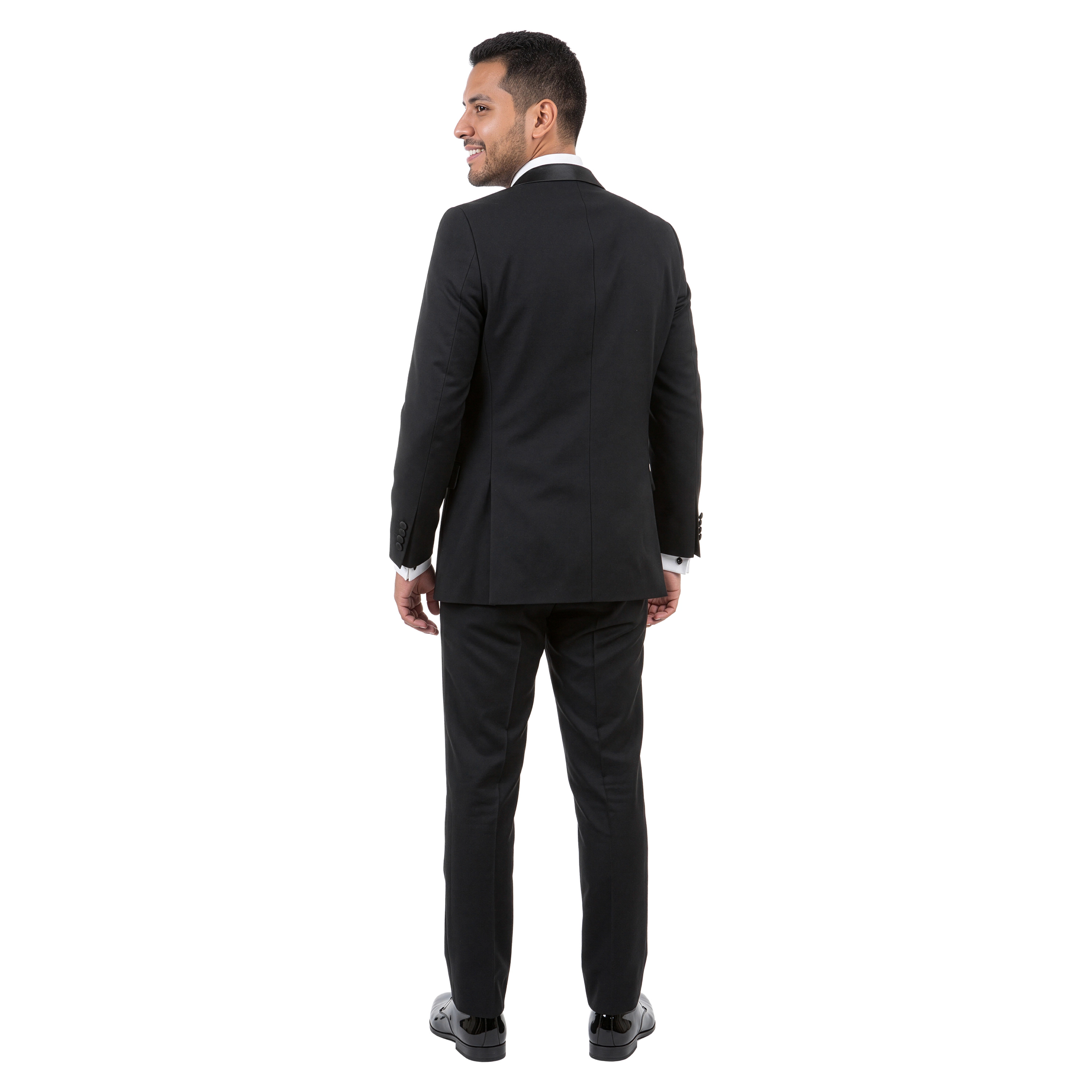 Tazzio Mens Slim Fit Satin Notch Lapel Tuxedo Jacket